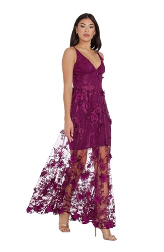 Blyzera Women's Sidney Sleeveless Plunge Neckline Fit And Flare Maxi Dress - Image 4