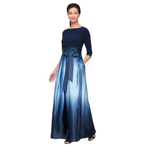 Alternative view of Blyzera Women's S.L. Fashions 3 4 Sleeve Long Satin Mother Of The Bride Dress With Pockets, Formal Party Gown Black