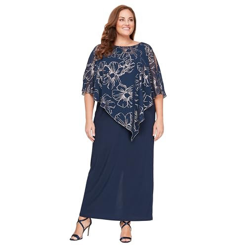 Alternative view of Blyzera Women's S.L. Fashions Long Asymmetric Cape Mother Of The Bride Dress, Formal Evening Dress Chiffon