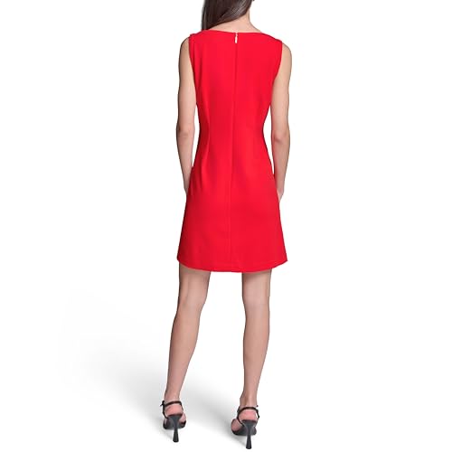 Blyzera Women's Sleeveless Gold Buttoned Split Neck Mini Sheath Dress Elegant - Image 5