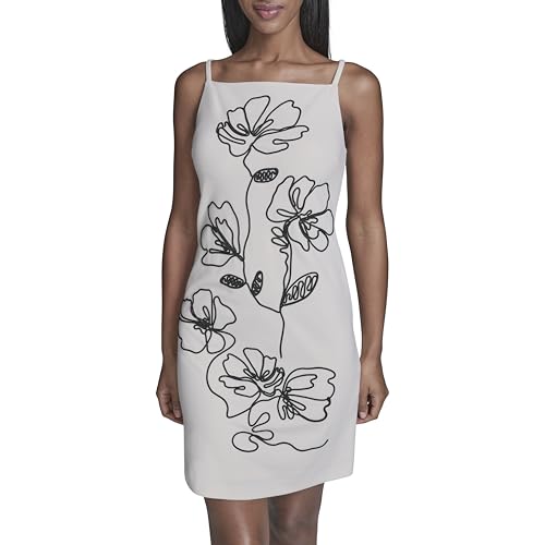 Alternative view of Blyzera Women's Sleeveless Square Neck Soutache A Line Floral Detail Dress