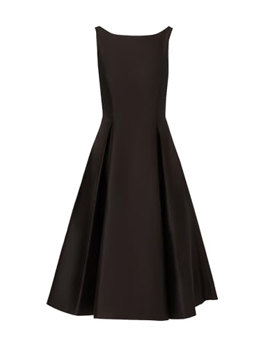 Alternative view of Blyzera Women's Sleeveless Tea Length Dress Black Chiffon Elegant Occasion