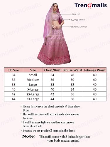 Blyzera Women's Trendmalls Satin Embroidery Sequence Work Lehenga Choli With Dupatta Ready To Wear Red Dress - Image 6