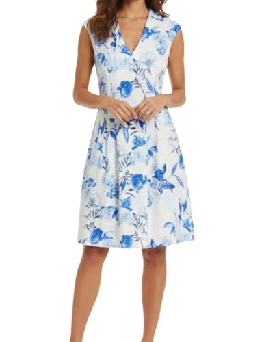 Alternative view of Blyzera Women's Vince Camuto Cap Sleeve V-Neck Ivory Multi Mini Dress Elegant