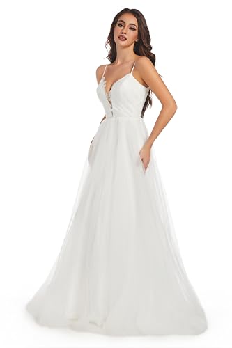 Blyzera Women's Wedding Dresses For Bride Unique Lace Beautiful Layers Tulle A Line Dreamy Beach Wedding Gowns Chiffon - Image 7
